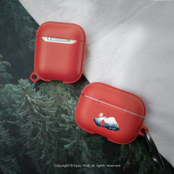 AirPods / AirPods Pro冬雪山保護カバーフック付きTPU収納ボックス 3枚目の画像