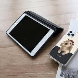 iPad case 12.9/Air5/iPad 9/mini 6 系列Smart cover皮革平板保護 奶油臘腸犬 第6張的照片