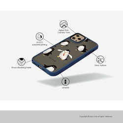 iPhone 15/14/13/12/11/SE3 ロッキングペンギンマットな感触の落下防止電話ケース 10枚目の画像