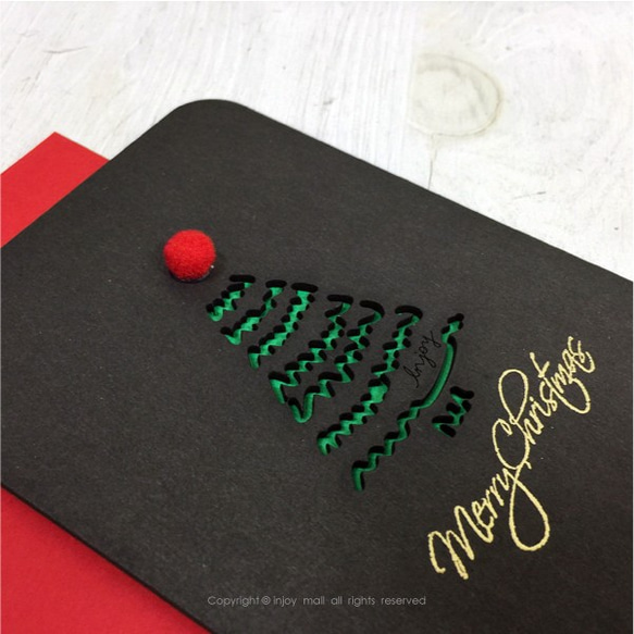 聖誕卡Merry Chirstmas(毛呢) 交換禮物  萬用卡片 紀念卡  INJOYMall 第2張的照片