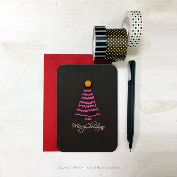 聖誕卡Merry Chirstmas(毛呢) 交換禮物  萬用卡片 紀念卡  INJOYMall 第3張的照片
