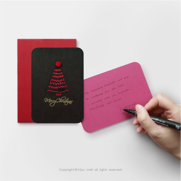 聖誕卡Merry Chirstmas(毛呢) 交換禮物  萬用卡片 紀念卡  INJOYMall 第4張的照片