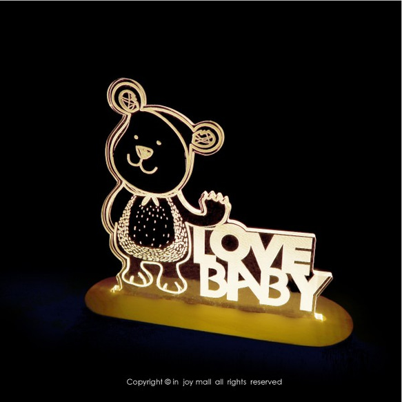 Creema Practical Tanaba Lover Gift / Bear 3D Night Light（癒しの暖かい贈 2枚目の画像