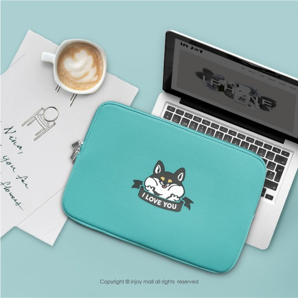 I LOVE YOU柴犬,MacBook Air,MacBook Pro,11,13,15吋apple筆電包 第3張的照片