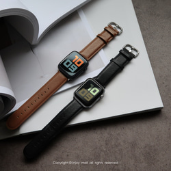 Apple Watch series 1 2 3 4 5 6 簡約真皮錶帶 第5張的照片
