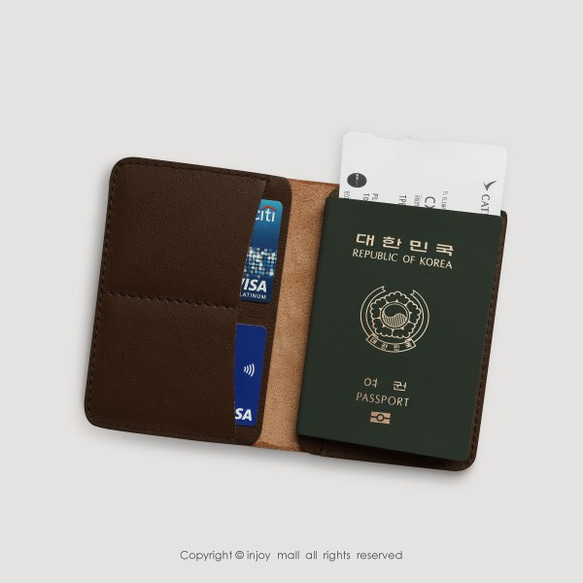旅行日記苦しめられた革のパスポートホルダー旅行クリップカードセットIDカードセット 2枚目の画像