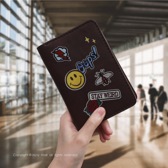 旅行日記苦しめられた革のパスポートホルダー旅行クリップカードセットIDカードセット 4枚目の画像