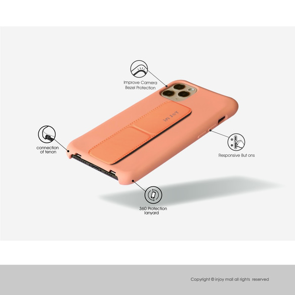 iPhone 13 / SE2 / 12pro取り外し可能なアーバンベーシックモーニングライトオレンジバックストラップ耐衝撃電話 9枚目の画像