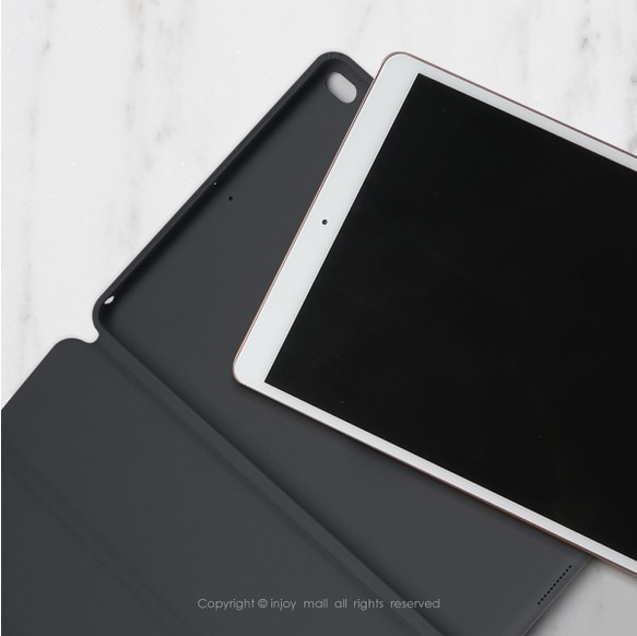 iPadケース12.9 / Air4 / iPad 9 / mini6スマートカバーレザータブレット保護カバー水着ファー 2枚目の画像
