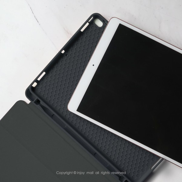 iPadケース12.9 / Air4 / iPad 9 / mini6スマートカバーレザータブレット保護カバー水着ファー 5枚目の画像