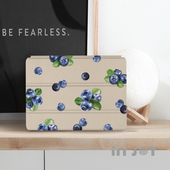 iPad case 12.9/Air4/iPad 8/mini 5 系列Smart cover微醺小藍莓 皮革平板保護套 第1張的照片