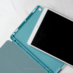 iPad case 12.9/Air4/iPad 9/mini 6系列 Smart cover清甜英國梨 皮革平板保護套 第4張的照片