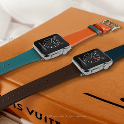 Apple Watch series 1 2 3 4 5 6 撞色炫彩 真皮錶帶 第6張的照片