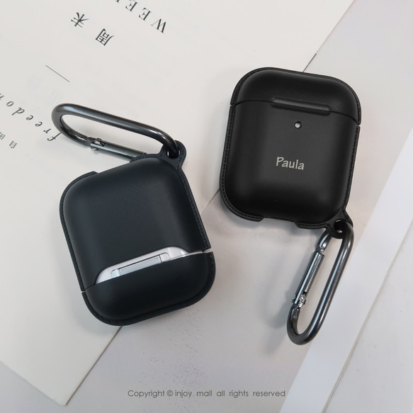 AirPods 客製文字 保護套 TPU收納盒 附掛勾 可刻字 第6張的照片