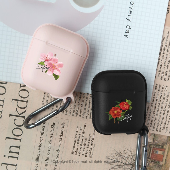 AirPods / AirPods Pro 浪漫櫻花氣息 保護套 TPU收納盒 附掛勾 第7張的照片