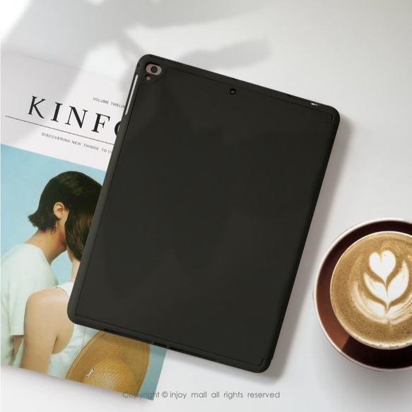 iPad case 12.9/Air4/iPad 9/mini 6 系列Smart cover皮革平板保護套 優雅山茶花 第3張的照片