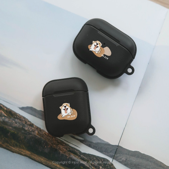 AirPods / AirPods Pro Smile Corgi保護スリーブフック付きTPUストレージボックス 4枚目の画像