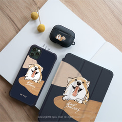 AirPods / AirPods Pro Smile Corgi保護スリーブフック付きTPUストレージボックス 7枚目の画像