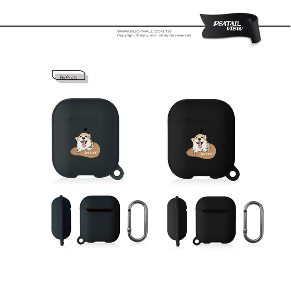 AirPods / AirPods Pro Smile Corgi保護スリーブフック付きTPUストレージボックス 9枚目の画像