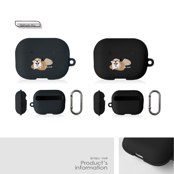 AirPods / AirPods Pro Smile Corgi保護スリーブフック付きTPUストレージボックス 10枚目の画像