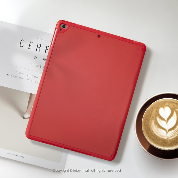 iPad case 12.9/Air4/iPad 8/mini 5 系列Smart cover皮革平板保護 初戀粉玫瑰 第5張的照片