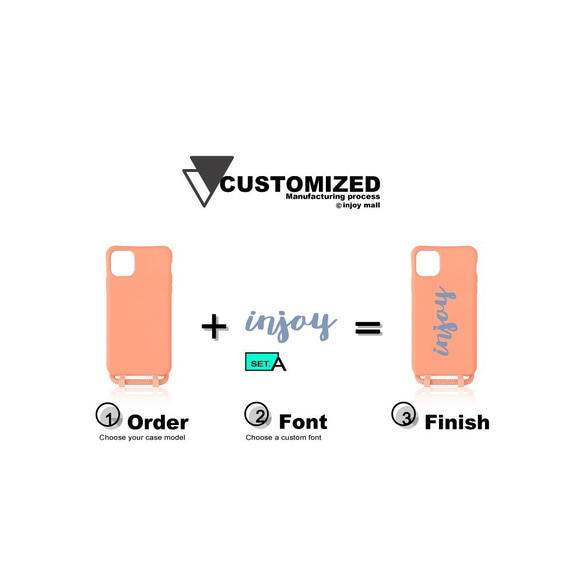 iPhone 11/11max/SE2/12/12mini 客製化 英文字母 粉橘 二合一 防摔 背繩 手機殼 第6張的照片