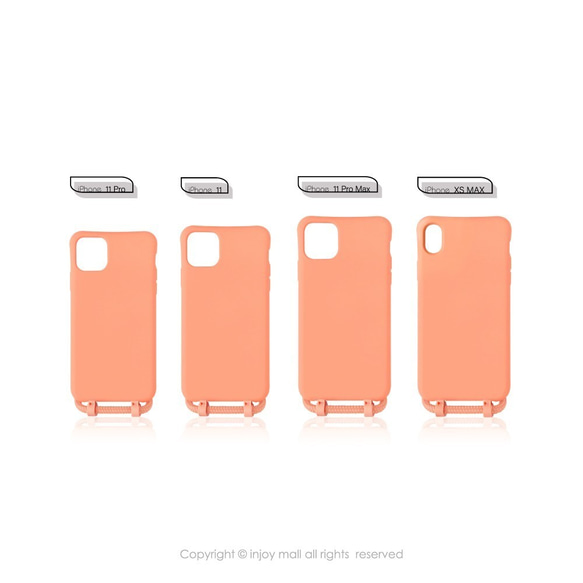 iPhone 11/11max/SE2/12/12mini 客製化 英文字母 粉橘 二合一 防摔 背繩 手機殼 第8張的照片