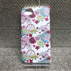 和柄の花 iPhoneケース 手帳型 2枚目の画像