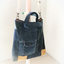 ☆ リメイク バッグ ・・・ リメイク デニム バッグ ☆ 2wayバッグ Myu