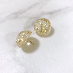 BIG Clear pearl ピアス/イヤリング 2枚目の画像