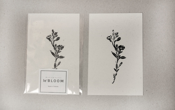 le’BLOOM 純手工凸版印刷花卉植物明信片 四張一組 第4張的照片