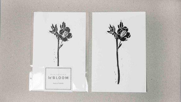 le’BLOOM 純手工凸版印刷花卉植物明信片 四張一組 第5張的照片