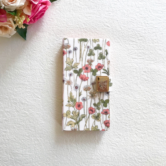 「リバティ」iPhoneケース 手帳型 花柄・ボタニカル柄 お好きな柄をお選びください♫ 8枚目の画像
