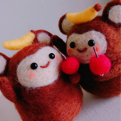 さるくん　中　felt monkey 3枚目の画像