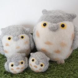 ふくろう 羊毛フェルト　felt owl 3枚目の画像