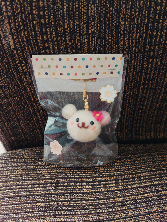 合格祈願コロくまちゃん ストラップ felt bear lucky 2枚目の画像