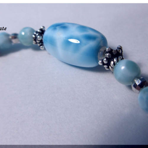 お客 ラリマーブレスレット iAk様 ラリマー 高品質 ブレスレット