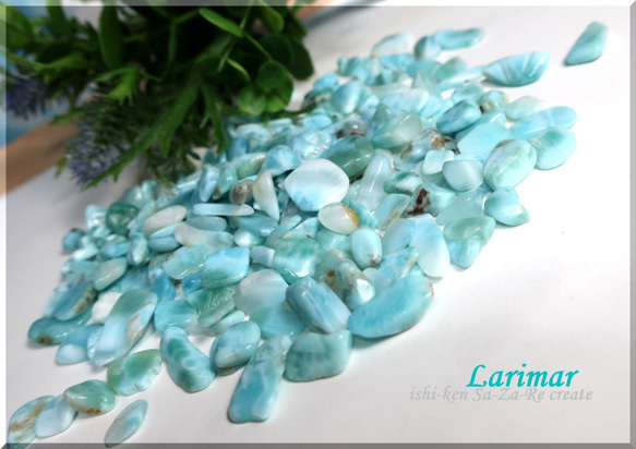 ༺Top blue༻   Larimar:sa-za-re-ishi  50g 1枚目の画像