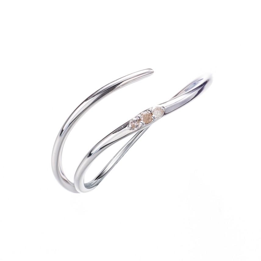 ダイヤモンドリングエレガントなダイヤモンドリング新鮮なシンプルなプラチナリング14Kホワイトゴールドシックな女性のリングミニマリ