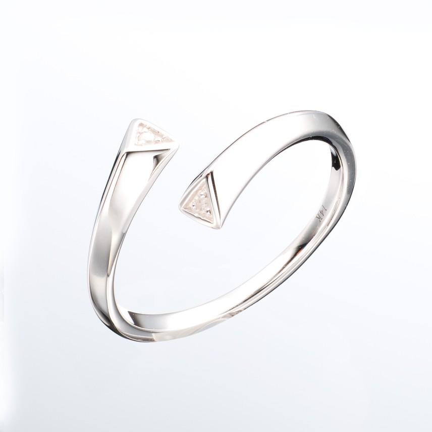 ダイヤモンドリングエレガントなダイヤモンドリング新鮮なシンプルなプラチナリング14Kホワイトゴールドミニマリストの女性のリングジ