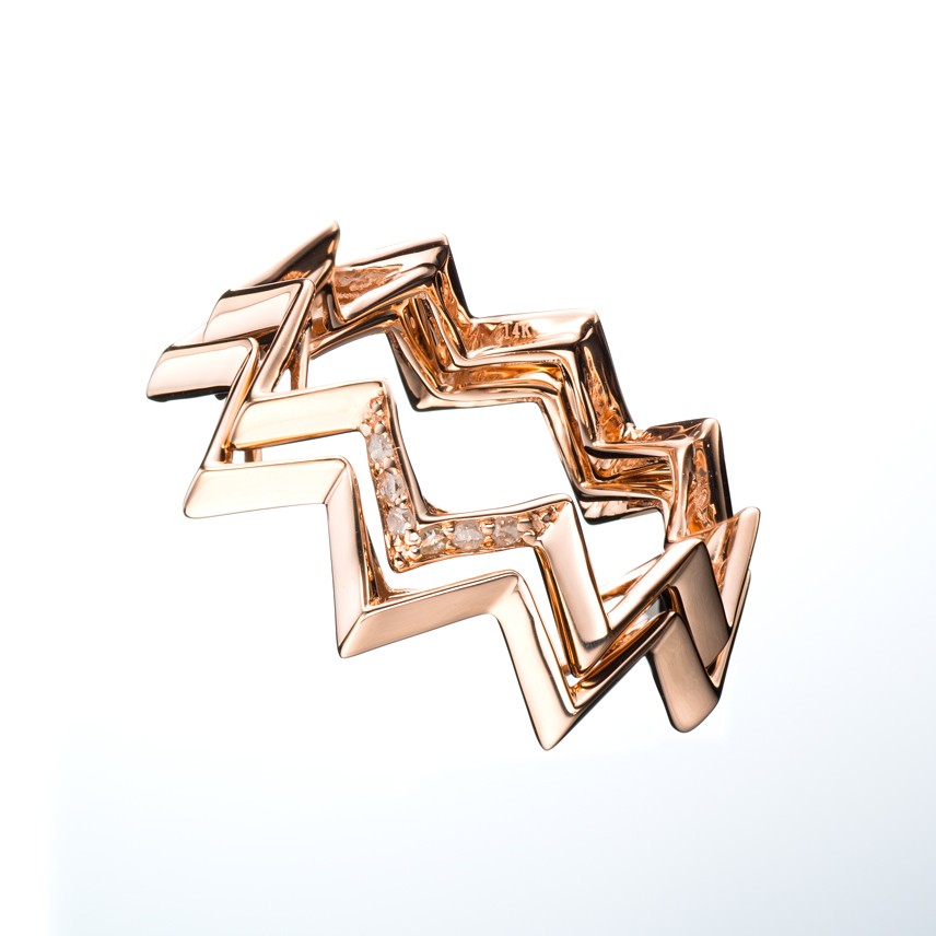 ダイヤモンドリング人格カップルリングダイヤモンドリング幾何学的なシンプルなローズゴールドリング男性と女性のリングローズゴールドリ 14,160円