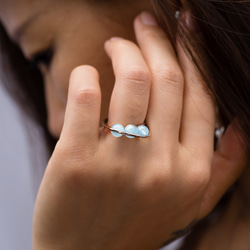 海藍寶戒指 藍色珠寶白金戒指 清新金飾女戒 訂婚戒指 天藍色金飾 輕珠寶金戒指生日禮物 Aquamarine ring 第5張的照片