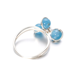 純銀海藍寶戒指 藍色珠寶銀飾 清新925銀女戒 天藍色銀器 輕珠寶純銀戒指生日禮物 Aquamarine ring 第2張的照片