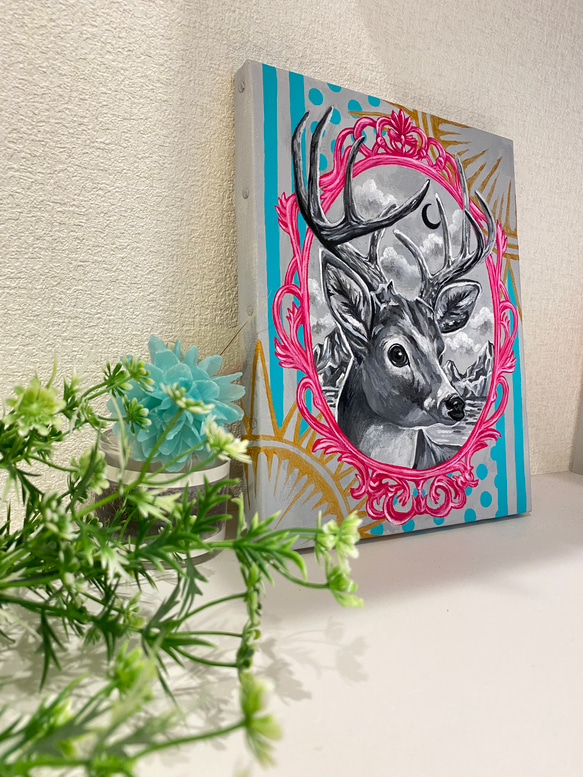 【アート原画】グレーという色の魅力seriesー鹿 4枚目の画像