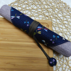 〜日本風のシリーズ紫色のトンボセット食器/カトラリーパケット（形式4） 1枚目の画像
