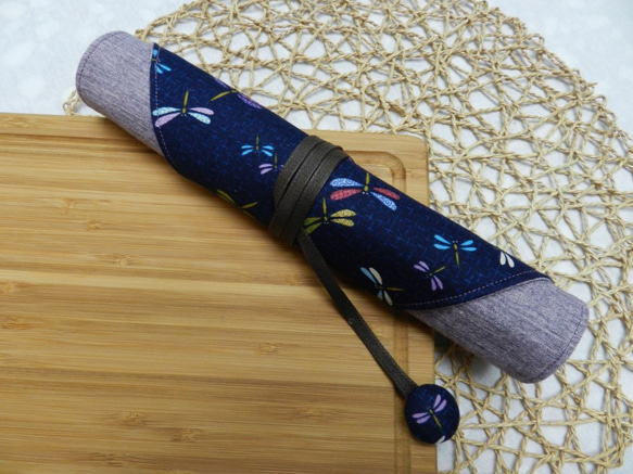 日式和風系列~紫蜻蜓 環保餐具套/餐具包(4格式) 第1張的照片