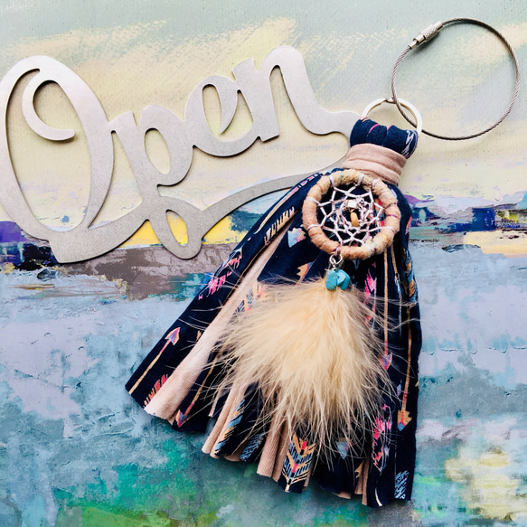 タッセルキーホルダー☆ネイティブ☆ドリームキャッチャー