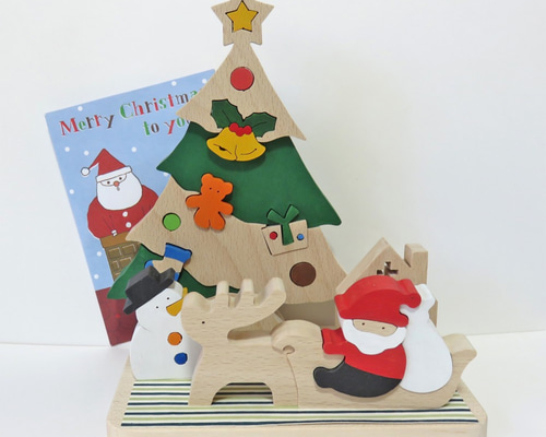 Creema 限定☆クリスマスツリー飾り(組み木タイプ)☆木製ハンドメイド