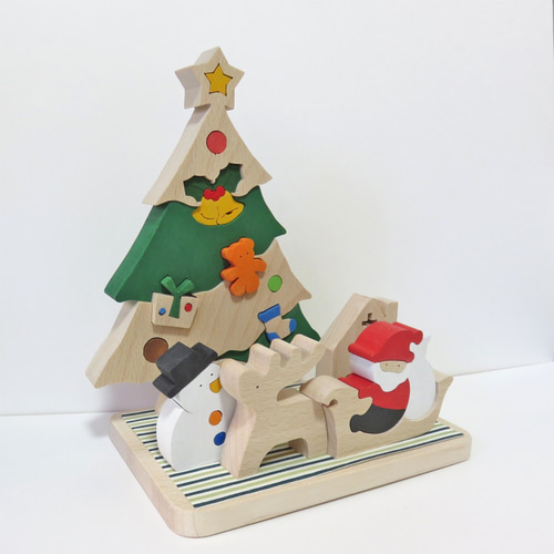 ハンドメイド作品　組み木　木製クリスマスツリーオーナメント ハンドメイド作品 組み木 木製クリスマスツリーオーナメント wooden
