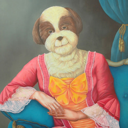 生ハムメロン　新人画家　大塚麻世 油彩 絵画 豚　メロン　油絵　動物絵　油絵 生ハムメロン 新人画家 大塚麻世 油彩 絵画 豚 メロン 油絵 動物